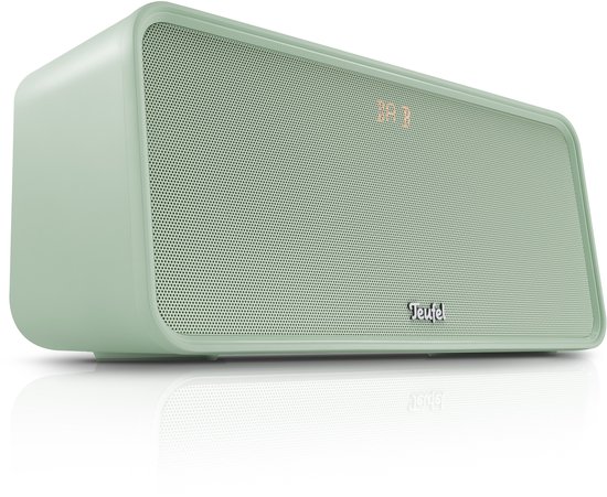 Teufel BOOMSTER 4 Robuuste Bluetooth-luidspreker met 2.1-stereosysteem Geluidssysteem DAB+ en FM-RDS-radio, tot 23 uur batterijduur, bescherming tegen spatwater volgens IPX5-norm, USB-C - mintgroen van Merkloos