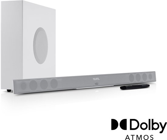 Teufel CINEBAR 11 voor Dolby Atmos 2.1-Set - Soundbar met draadloze subwoofer - Bluetooth met aptX - Virtuele surround sound - wit van Teufel