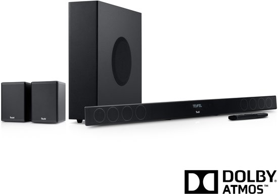 Teufel CINEBAR 11 voor Dolby Atmos "4.1-Set" - Soundbar met draadloze subwoofer & rearspeakers - Bluetooth met aptX - Virtuele surround sound - zwart van Teufel