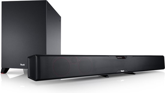 Teufel CINEBAR PRO - High end soundbar - Virtuele surround sound - 1 HDMI-uit - 4 x HDMI in - Draadloze XL subwoofer en actieve rearspeakers - Bluetooth - zwart van Teufel