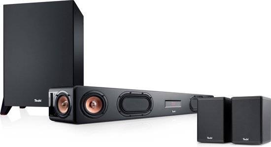 Teufel CINEBAR ULTIMA Surround Power Edition 4.1-Set - Soundbar met 6 high performance drivers - Draadloze subwoofer en rearspeakers - zwart van Merkloos