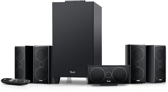Teufel CONSONO 35 Concept - 5.1 surround sound-systeem, compleet thuisbioscoopsysteem met geïntegreerde AV-receiver, Bluetooth, Dolby Audio, USB-C-geluidskaartfunctie, HDMI ARC CEC voor games, films en muziek - zwart van Merkloos