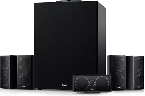 Teufel CONSONO 35 CONCEPT Surround Power Edition 5.1 set - Speelklaar compleet 5.1-systeem voor echte surround sound bij games, films en muziek, CONCEPT 8 subwoofer met 200 mm woofer voor diepe bas tot 33 Hz , zwart van Teufel