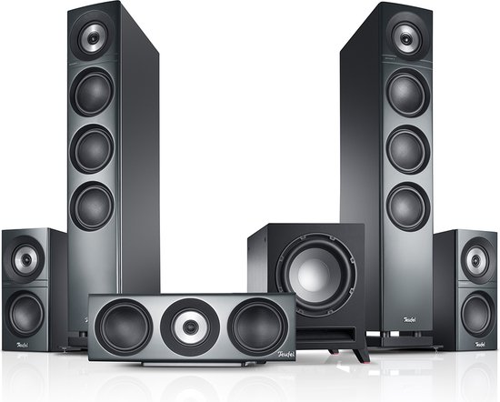Teufel Definion 3 Surround Power Edition "5.1-Set" - High end surround set met vloerstaande speakers met gepatenteerd SCA-coaxiaal chassis voor ongekende ruimtelijkheid en brede afstraling, subwoofer , van Teufel