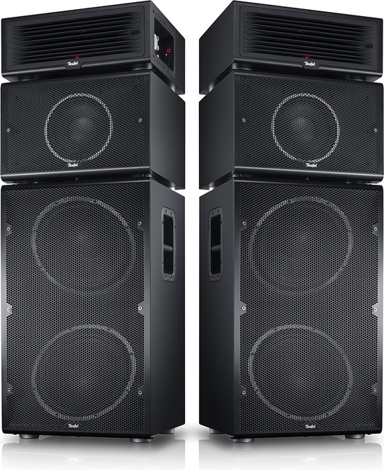 Teufel POWER HIFI stereo set - Modulair bluetooth luidsprekersysteem met tweeter-, midrange- en bass unit, set van 2 , zwart van Teufel