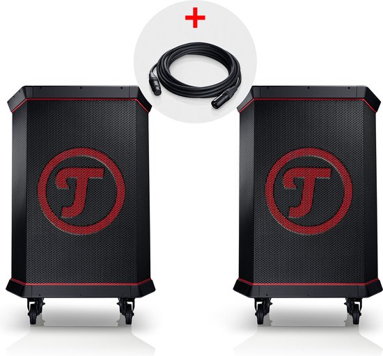 Teufel ROCKSTER Stereo set - Krachtigste portable bluetooth speaker ter wereld - 121 dB - 2-kanaals dj-mengpaneel - 2 stereo inputs, set van 2 van Teufel