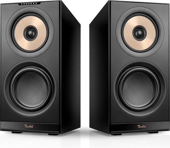 Teufel STEREO M 2 - Wifi/bluetooth boekenplankspeaker - 3-kanaals systeem - AirPlay 2 - Chromecast - Bluetooth - Multiroom compatibel - Set van 2 - zwart van T