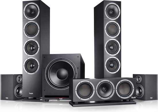 Teufel THEATER 500 Surround "5.1-Set" - Suround set bestaande uit 1x actieve subwoofer, 1x centerspeaker en 2 x dipool, voor ruimtes tot 80 m , zwart van Teufel