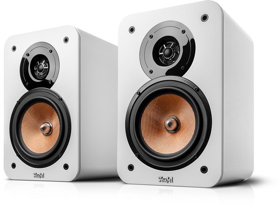Teufel ULTIMA 20 - 2-kanaals hifi-boekenplankspeakers - 50 watt - set van 2 - Bassreflex-ontwerp - wit van Merkloos