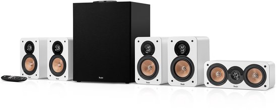 Teufel ULTIMA 20 CONCEPT Surround Power Edition 5.1 Systeem - Home cinema set met Subwoofer en geïntegreerde AV-ontvanger - Bluetooth aptX, HDMI ARC CEC, USB-C - wit van Teufel