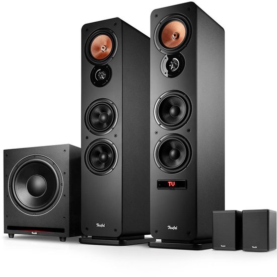 Teufel Ultima 40 ACTIVE 3 Club Edition 4.1 Bluetooth surroundsysteem met draadloze actieve achterluidsprekers en krachtige subwoofer, basreflex, ingebouwde versterker, HDMI ARC CEC‌ - zwart van Merkloos