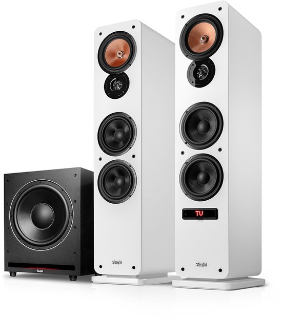 Teufel Ultima 40 ACTIVE 3 Club Edition - Krachtig 2.1-geluidssysteem met krachtige subwoofer, Bluetooth aptX, 260 W, basreflex, ingebouwde versterker, HDMI ARC CEC, USB-C - wit van Merkloos