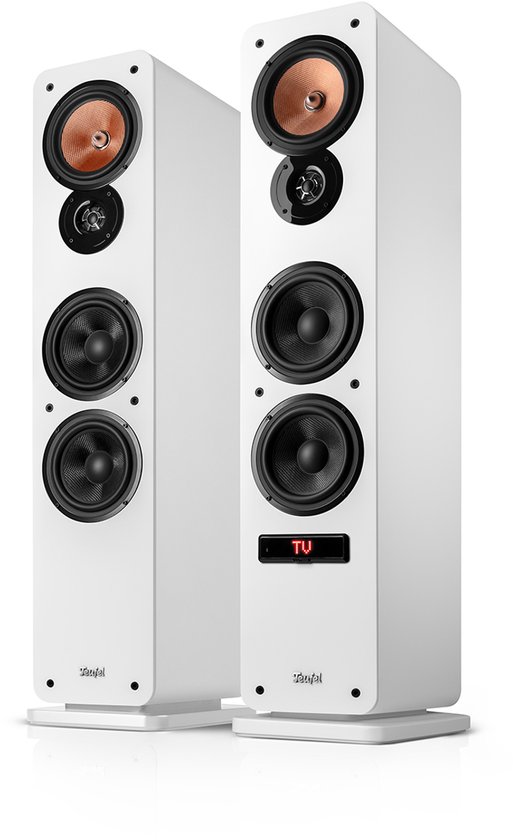 Teufel Ultima 40 AKTIV 3 - Actieve 3-weg vloerstaande luidsprekers (paar) met Bluetooth aptX, 260 W, basreflex, ingebouwde versterker, HDMI ARC CEC, USB-C - wit van Merkloos