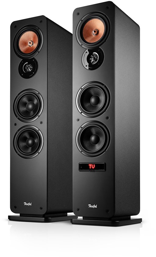 Teufel Ultima 40 AKTIV 3 - Actieve 3-weg vloerstaande luidsprekers (paar) met Bluetooth aptX, 260 W, basreflex, ingebouwde versterker, HDMI ARC CEC, USB-C - zwart van Merkloos