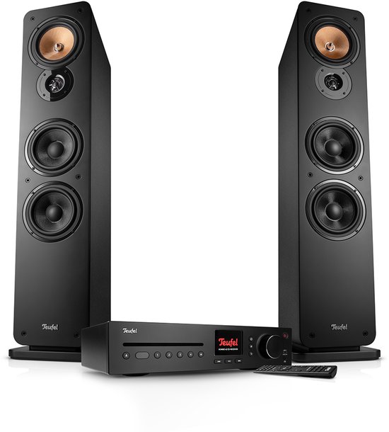 Teufel ULTIMA 40 KOMBO 3 - Compleet Stereosysteem met Vloerstaande speakers & CD-receiver - WiFi, LAN, Bluetooth, Spotify Connect, DAB+/FM Radio - zwart van Teufel