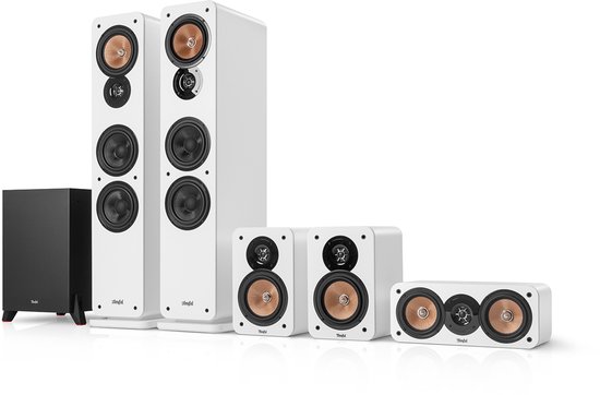 Teufel ULTIMA 40 Surround 5.1 home cinema set met subwoofer, Kevlar middentoner met faseplug, Grote 25 mm tweeter met waveguide-technologie - wit van Teufel
