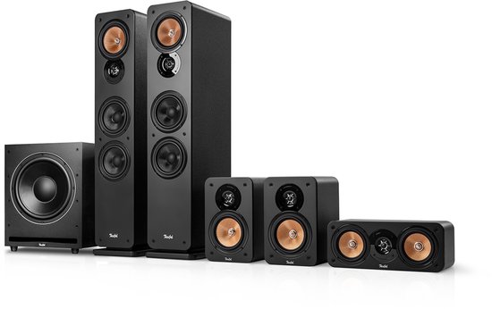 Teufel ULTIMA 40 Surround Power Edition 5.1-Set - Home cinema set met 2 vloerstaande speakers - 2 boekenplankspeakers - Centerspeaker en XXL subwoofer - zwart van Teufel