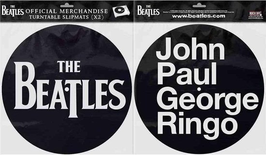 The Beatles - Drop T Logo & JPGR Platenspeler Slipmat - Zwart van T