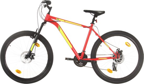 The Living Store Mountainbike 27.5 inch - Stalen frame - Verende voorvork - Aluminium velgen - 21 versnellingen - Rood van The Living Store