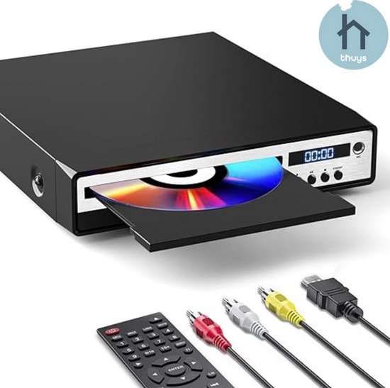 Thuys - DVD Speler met HDMI - DVD Speler Draagbaar - DVD Speler met HDMI Aansluiting - Haarscherpe Kwaliteit van Thuys