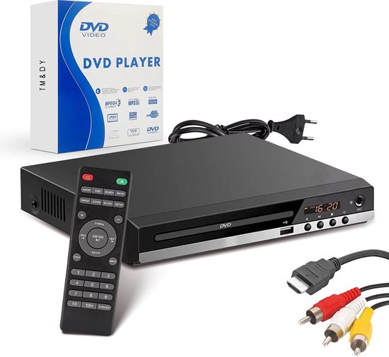 TM&DY DVD Speler met HDMI - 1080P Full HD - HDMI, RCA, USB en AUX Aansluiting - Regiovrij - Met Afstandsbediening