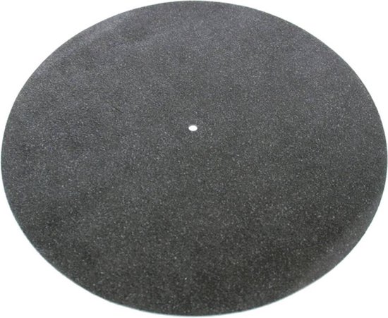 Tonar Zwart leder draaitafel mat van T