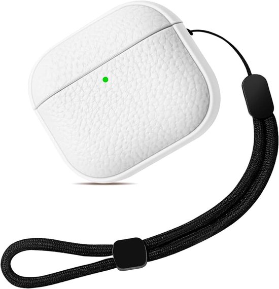 TPU-hoes compatibel met Airpods 4 met polsbandje, Case compatibel met Airpods 4, Beschermhoes compatibel met Airpod 4, Valbestendig, Schokbestendig, Textuurontwerp (Donkergroen)