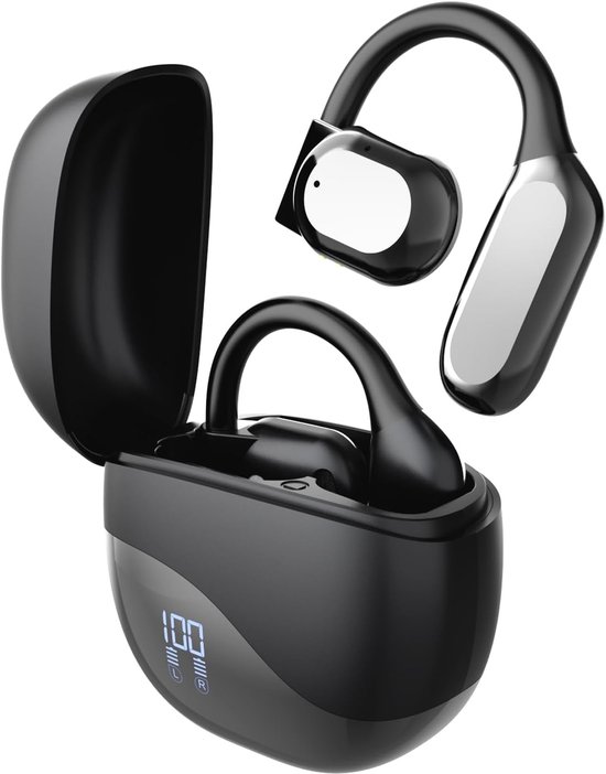 Translator Earbuds, 134 Talen AI Vertaal Oordopjes Realtime Vertaling, Open Ear Koptelefoon Bluetooth 5.4, Draadloze Oortjes Vertaal voor Reizen, Zaken, Studeren van Merkloos
