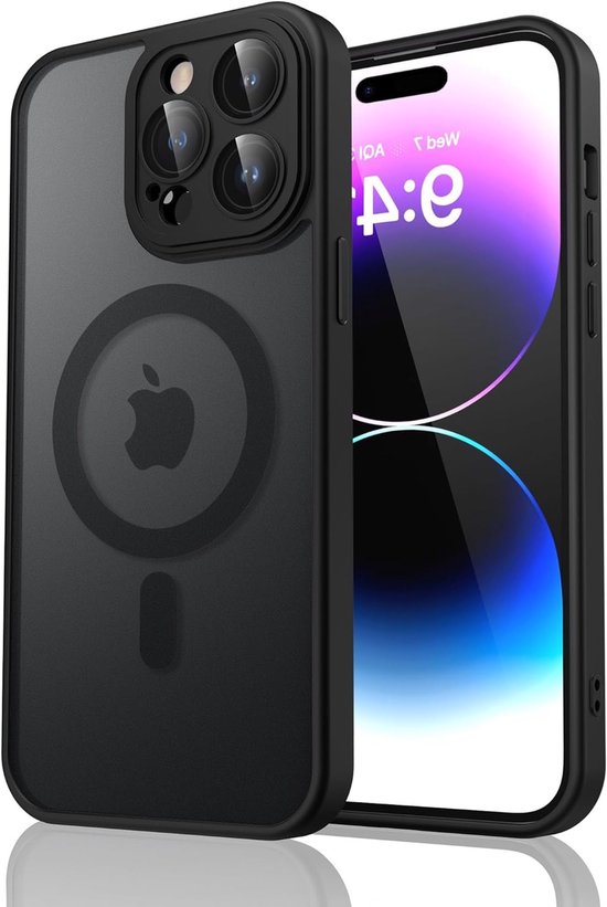 Transparante magnetische beschermhoes voor iPhone 14 Pro, compatibel met MagSafe, hard polycarbonaat, minimalistisch design, optimale bescherming en stijl van Merkloos