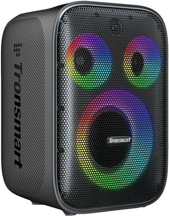 Tronsmart Halo 200 - Karaoke Partyspeaker - 120W 3-Weg Geluid - 18 Uur Batterij - IPX4 - 5 Lichtmodi - Met Gitaar & Mic Ingang - App EQ - Zwart
