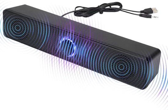 Tv Soundbar - Draadloos Geluidssysteem - Film en Games - Verbeterde Helderheid - 7 x 8 x 7 cm - Zwart
