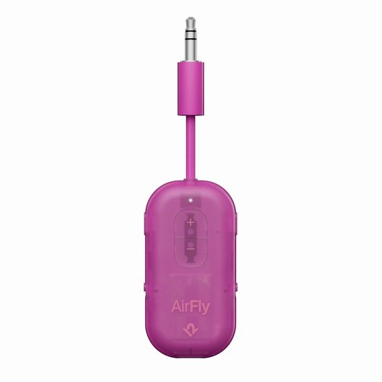 Twelve South AirFly Pro 2 – Geniet van In-Flight Entertainment met Draadloze Hoofdtelefoons – Koppel Twee Sets Draadloze Hoofdtelefoons voor Gedeeld Luisteren – Meer dan 25 Uur Batterijduur - Roze