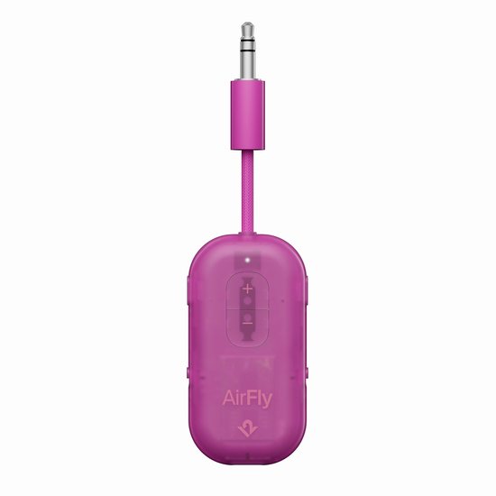 Twelve South AirFly Pro 2 - Geniet van In-Flight Entertainment met Draadloze Hoofdtelefoons - Koppel Twee Sets Draadloze Hoofdtelefoons voor Gedeeld Luisteren - Meer dan 25 Uur Batterijduur - Roze