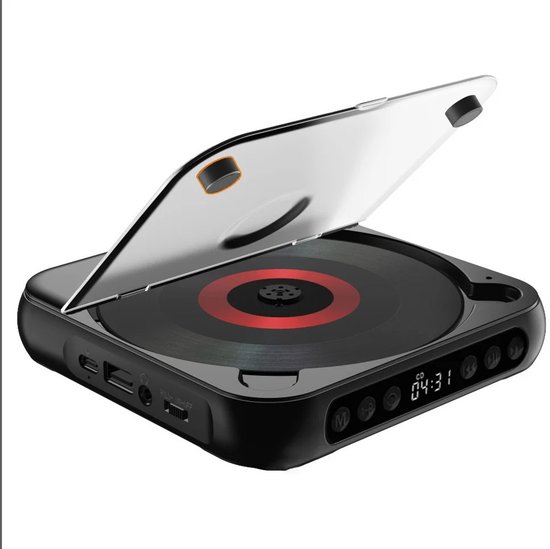 uJOY Draagbare CD speler - Bluetooth - Hoge geluidskwaliteit - Draadloos en kabel gerelateerde verbinding - Zwart - Compact van Merkloos