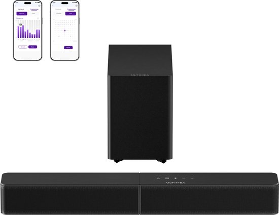 ULTIMEA 2.1-kanaals soundbar voor tv met draadloze subwoofer, AirPlay 2, Spotify, TIDAL Connect, app-bediening, HDMI ARC, WIFI, Poseidon M30 Stream
