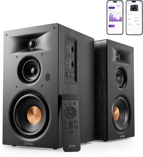 ULTIMEA 3-weg boekenplankluidsprekers met 5,25-inch woofer, 70 W RMS, luidsprekers voor platenspeler, Bluetooth 6.0, Auracast, BS-3