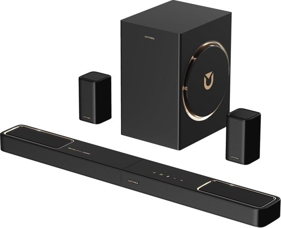 ULTIMEA 5.1.2 Soundbar met Dolby Atmos, Surround Sound System voor TV met 2 Surround Speakers, App Bediening, Soundbar voor TV met Subwoofer voor Home Theater, BT 5.4, HDMI eARC, Skywave F40 Boom van Ultimea