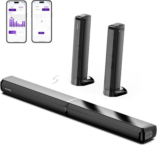 ULTIMEA Apollo S40 - 2.2-kanaals Soundbar - Afneembaar - Smart App Bediening - Box Speaker voor TV - Zwart van Merkloos