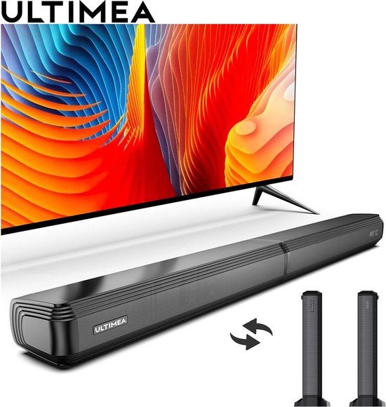 Ultimea - Apollo S40 - Soundbar - 2-in-1 - 2.2ch Soundbar voor TV - Stereo - BT 5.3 - 100W - 87dB - 3 EQ-modi - Luidsprekers - Luidsprekerkabels - Speaker - Zwart van Ultimea