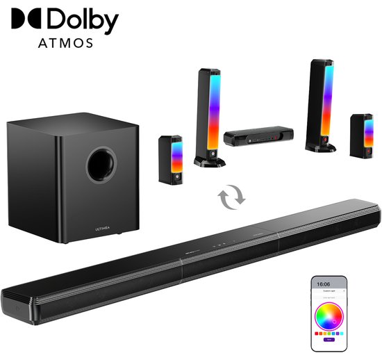 ULTIMEA Apollo S90 - 9.1 Soundbar met Dolby Atmos, RGB en Subwoofer - Soundbar voor TV - Zwart van Merkloos