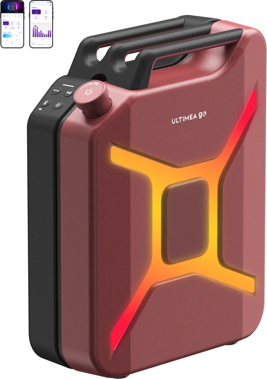 ULTIMEA Go - 360° Surround, RGB-Verlichting, Outdoor Draagbare luidspreker Rood van Merkloos
