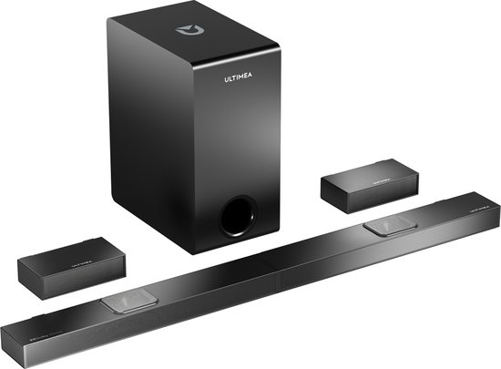 Ultimea Nova S80 Soundbar Subwoofer Speaker Kit, 5.1.2 Channel, 4K HDR Passthrough, Dolby Atmos Decodering, 520W Piekvermogen van Merkloos