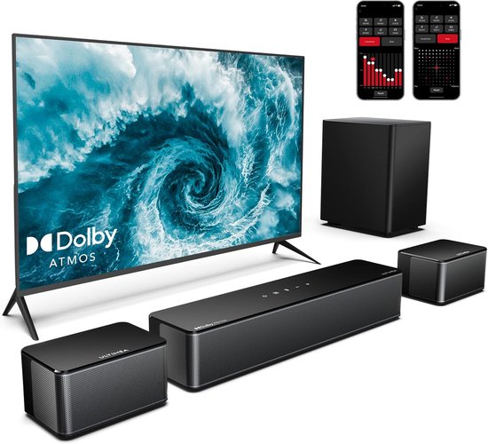 ULTIMEA Poseidon M4T 5.1 Dolby Atmos Soundbar - Bediening via App - Zwart van Ultimea