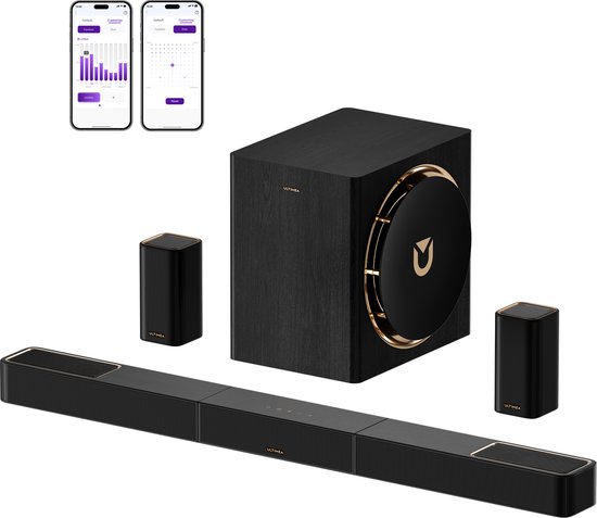 ULTIMEA Skywave X60 7.1.4ch Professioneel Draadloos Surround Sound Systeem voor TV met Dolby Atmos, Soundbar met 8" Draadloze Subwoofer van Ultimea