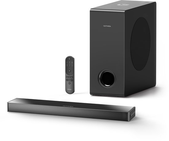ULTIMEA Soundbar met Subwoofer, 2.1 luidspreker Home Theater Surround Sound Systeem, 160W Soundbar voor TV – Zwart
