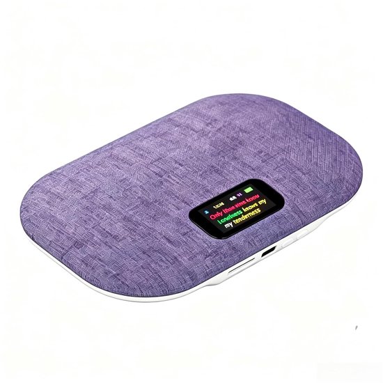Ultradunne Bluetooth-luidspreker van 11 mm in de vorm van een kussen, met slaapbevorderende witte ruis, paars.