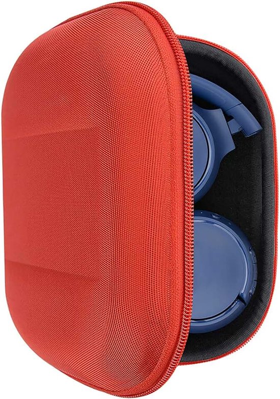 UltraShell-hoesje compatibel met JBLs Tune 600 BTNC, Live 400BT, Tune 500BT, T450BT, E45BT hoofdtelefoon, vervangende beschermende harde schaal reisdraagtas met kabelopslag (Red)