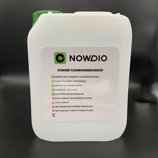 Ultrasone Platenreinigingsvloeistof NOWDIO UVP-02 - Platenwasmiddel Ultrasoon - Reinigingvloeistof voor Ultrasone Vinyl Platenwasmachine - Platenwas Vloeistof voor LP’s en Vinyl Platen - 5 Liter van NOWDIO