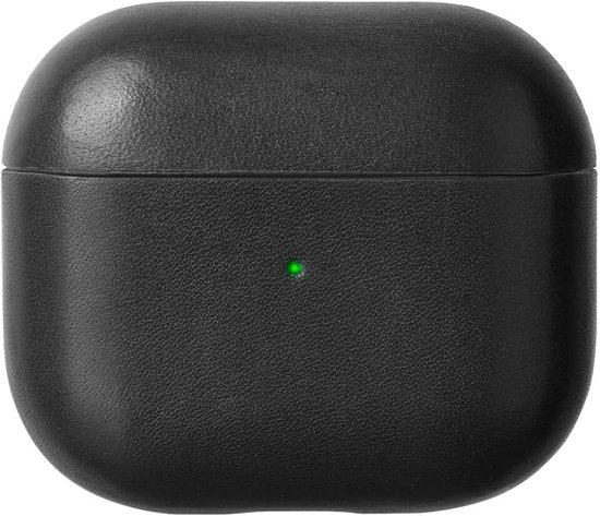 Union lederen tas voor AirPods (3rd gen) – Handgemaakte volledig verpakte echte Italiaanse lederen tas – Compatibel met Qi draadloze opladers – Voor AirPods 3 (Zwart)