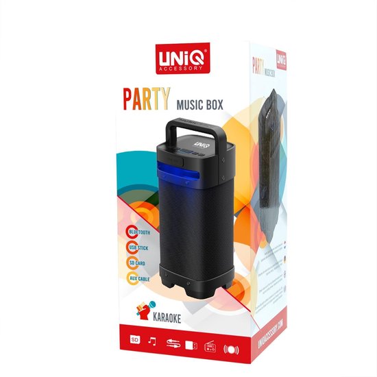 UNIQ Accessory Party Bluetooth Speaker met karaoke - AUX - SD - USB van UNIQ